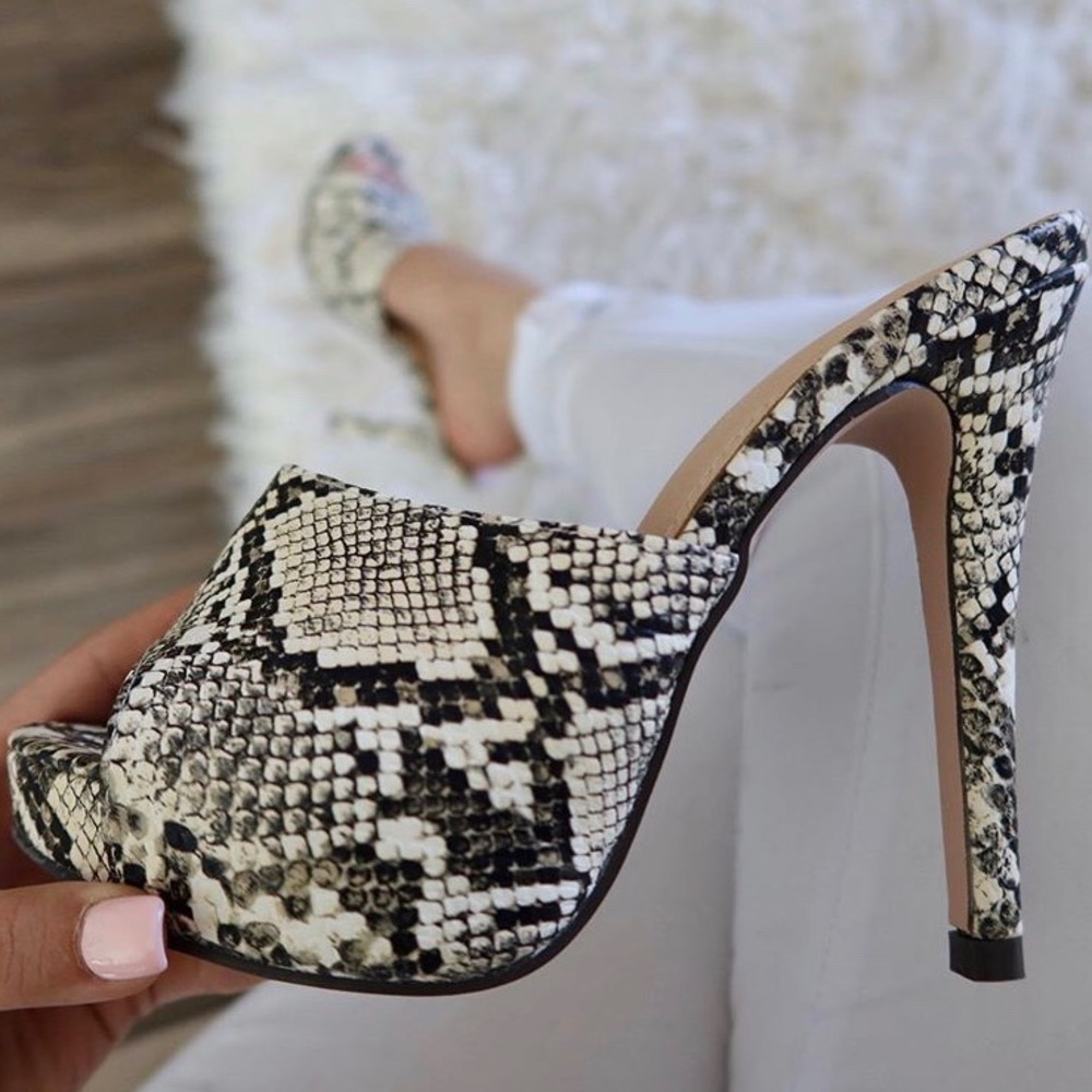 Snake print heels